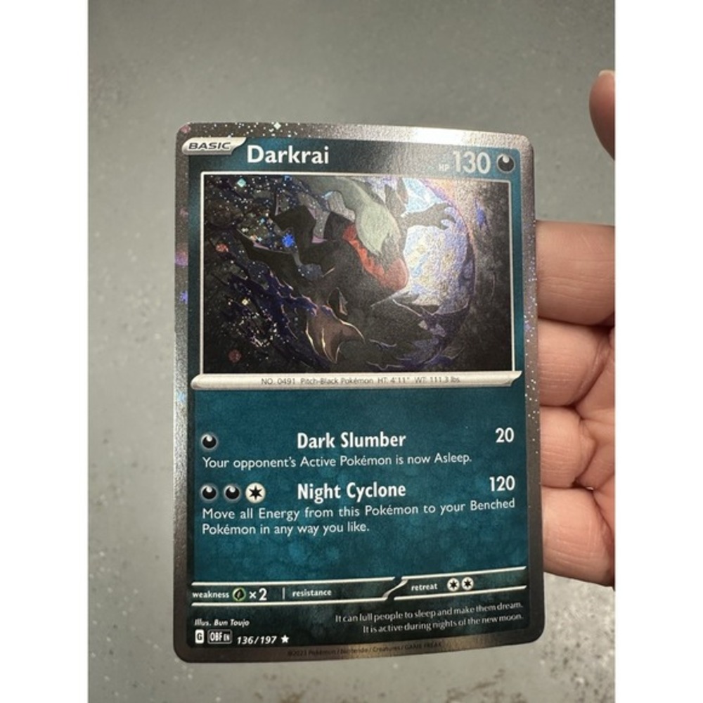 Pokémon Darkrai 136/197 FART SWIRL 🌀 Cosmos Holo Swirl Obsidian Flames Promo NM